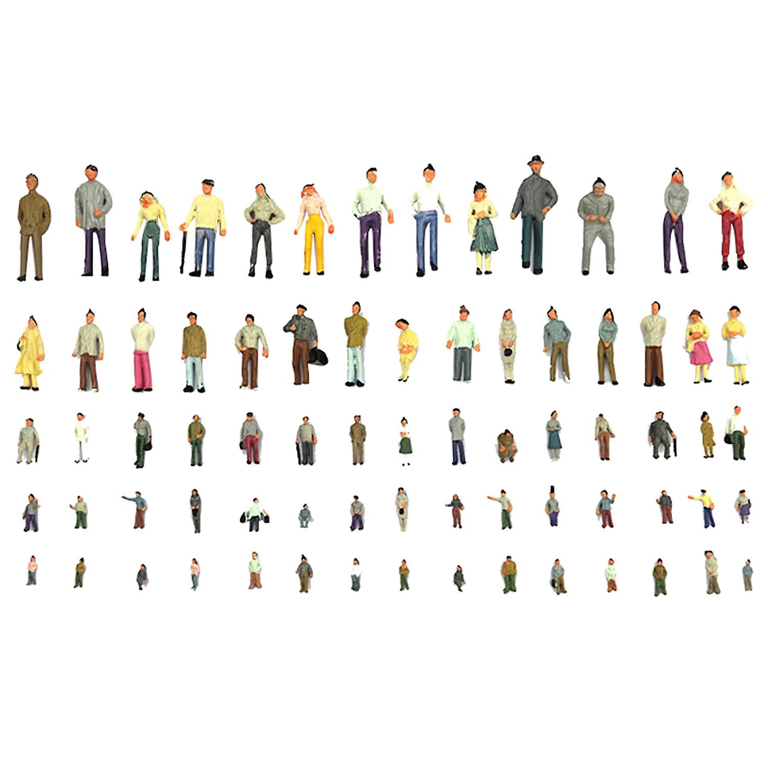 100Pcs/Set People Figure Portable Exquisite Texture ABS Vivid Painted Figure for Sand Table Model