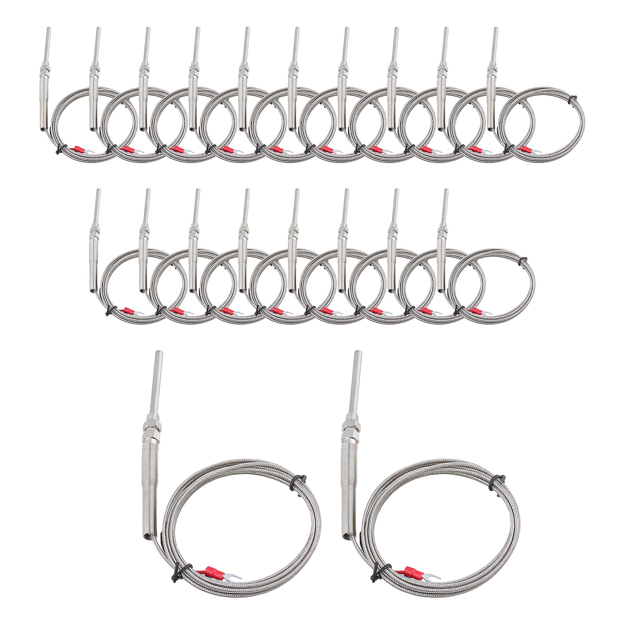 20Pcs 5x50mm K Type Thermocouple Temperature Sensor Probe 78.74Inch Cable