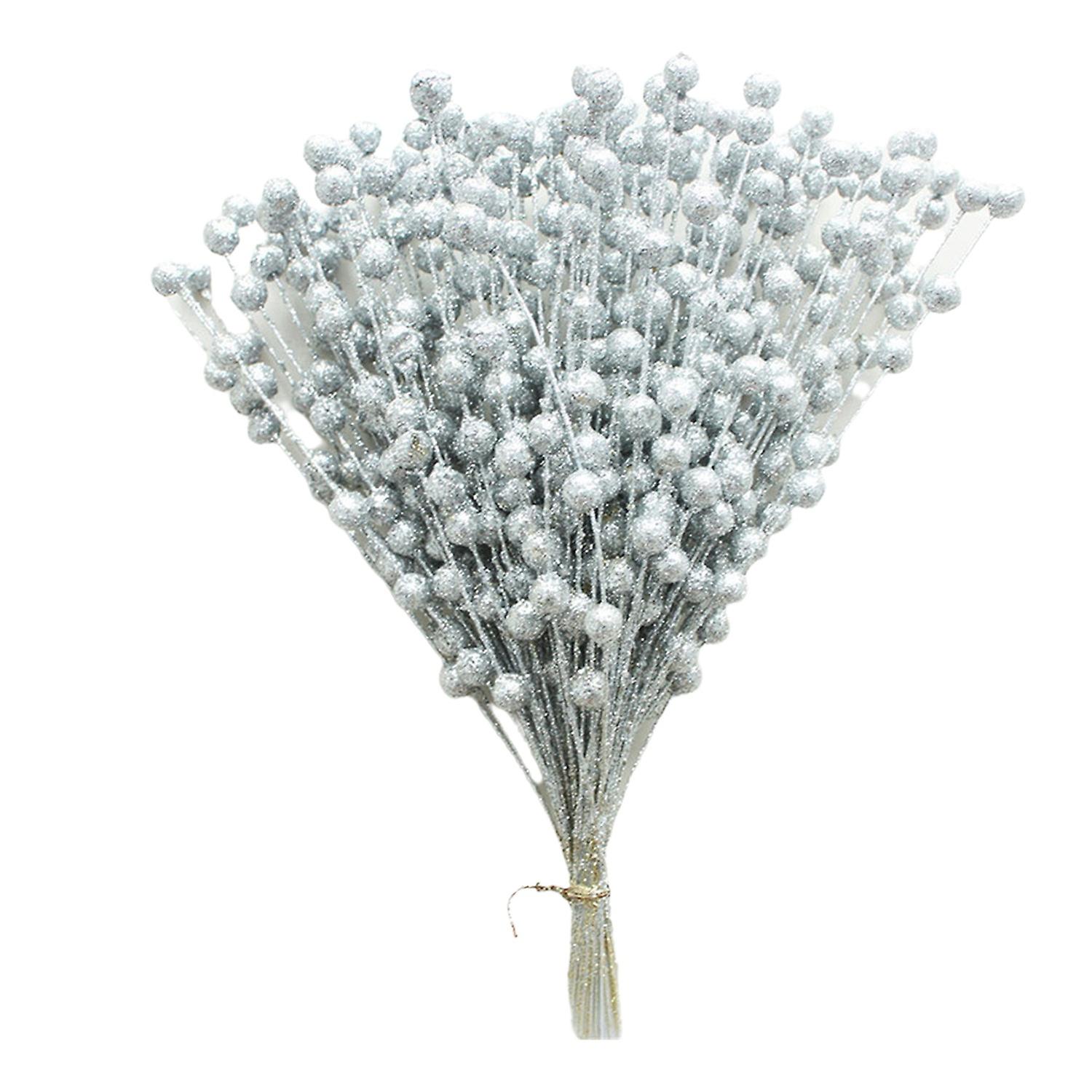 1 Bouquet Beaded Stick Bouquet Realistic Wide Application Plastic Floral String Imitation Pearl Flow