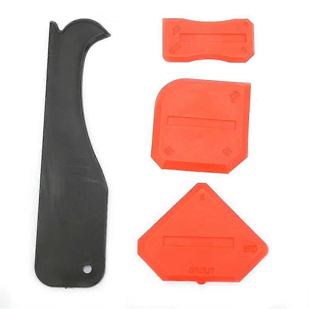 4PCS Silicone Caulk Tools Kit Sealant Remover Scraper Set Red