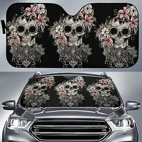 Divertente Scheletro Auto Parabrezza Parasole Pieghevole Orrore Teschio Auto Finestra Anteriore Parasole SUV Camion Blocco Veicolo UV Sun Vi ~ 21520