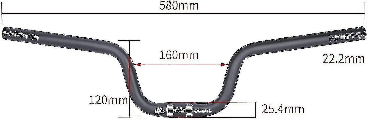 Lightweight Mountain Bike Handlebar Down Hill Dh Extra Long Riser Bar High Handle Bars 25.4mm Black H120mm