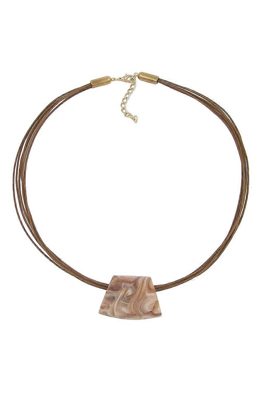 Necklace Trapezium Beige Marbled 45cm - Gl00495