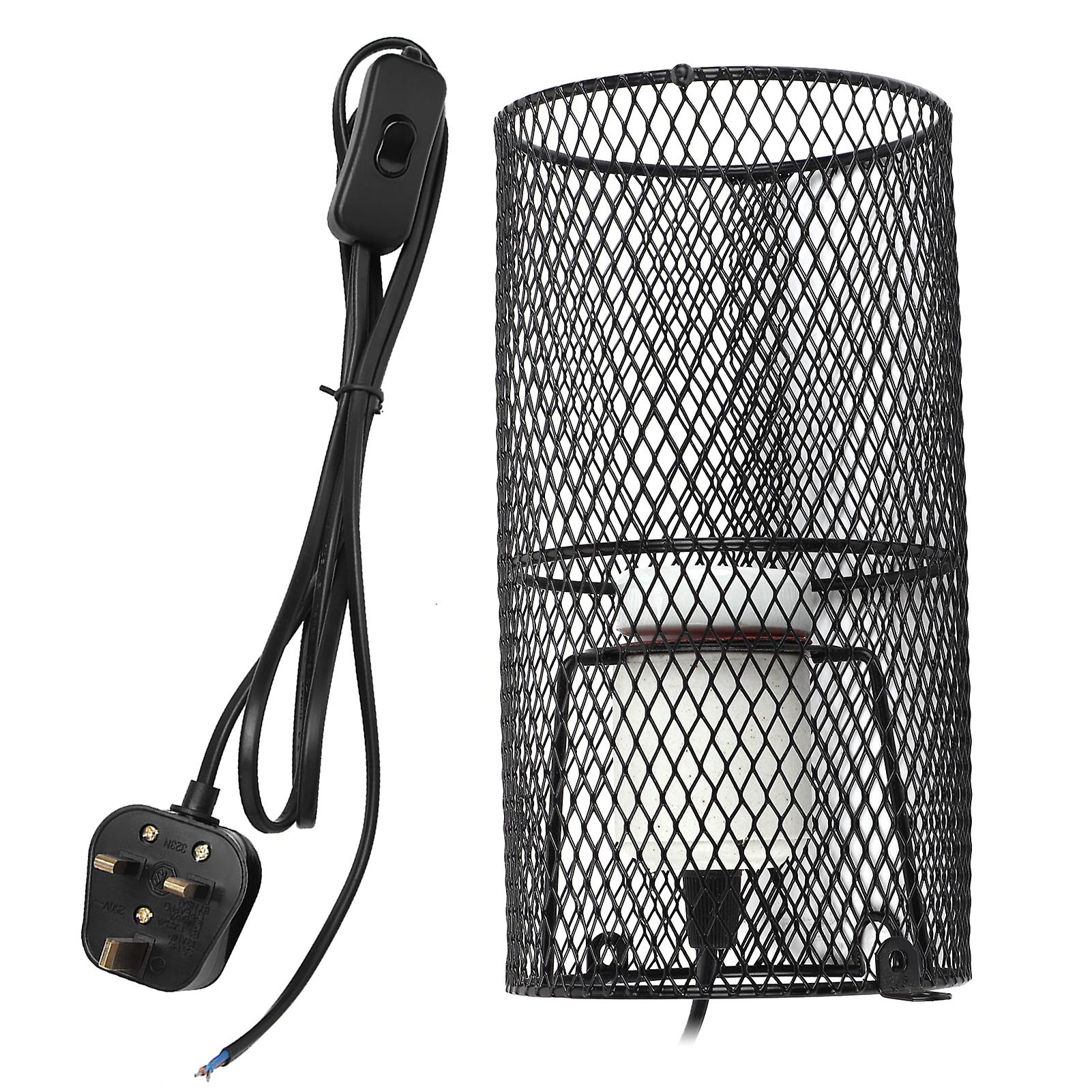 Ceramic Heat Lamp with Cool-Touch Bracket for Reptiles – UK 220V Plug