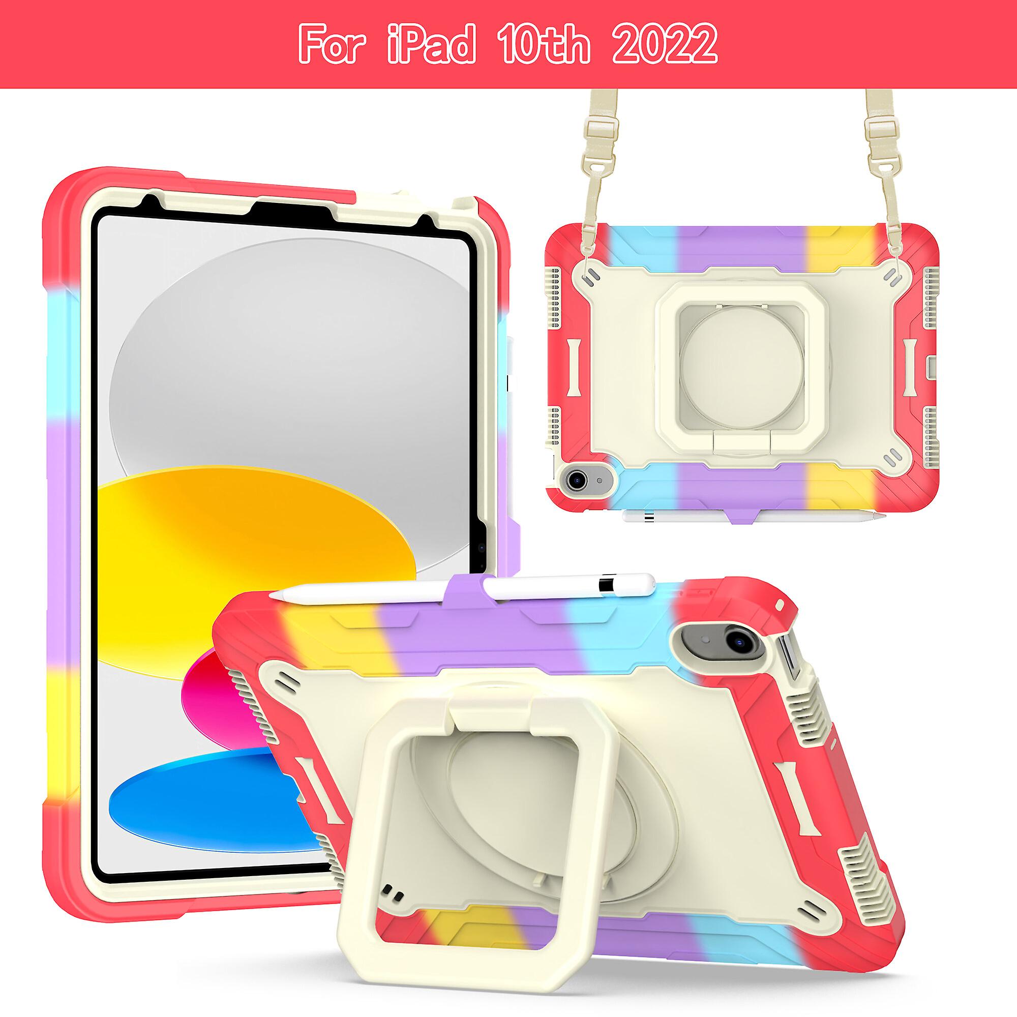 iPad 10 2022 Tablet Case with Shoulder Strap and Kickstand