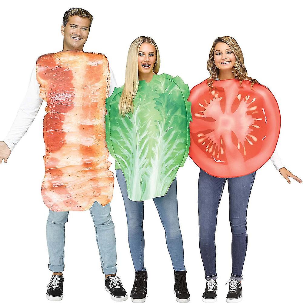 للجنسين Blt مجموعة الكبار لحم الخنزير المقدد البيض الخس الطماطم هالوين زي الغذاء