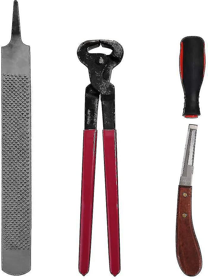 Εργαλεία πένσας οπλών, 4 pcs άλογο Farrier hoof Nipper περικοπή backrest τοποθέτηση λαβή rasp εργαλείο κοπής οπλών άλογο φροντίδα αξεσουάρwanan