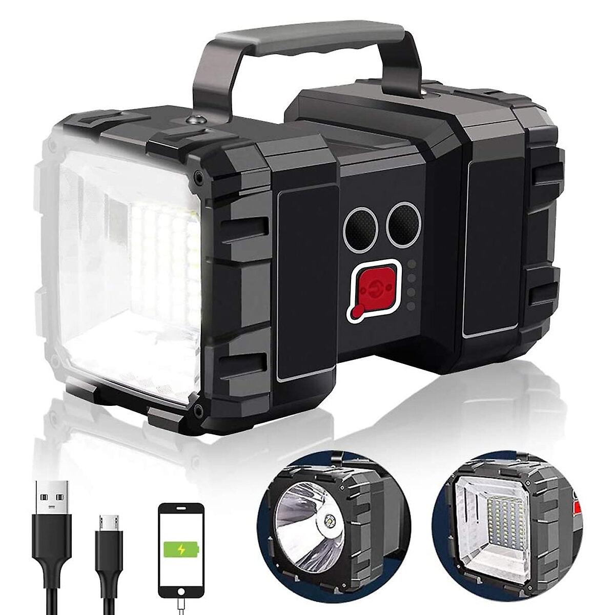 Super Bright Led Flashlight 7 Modes Usb Rechargeable Spotlight Waterproof Floodlight Camping Hunting