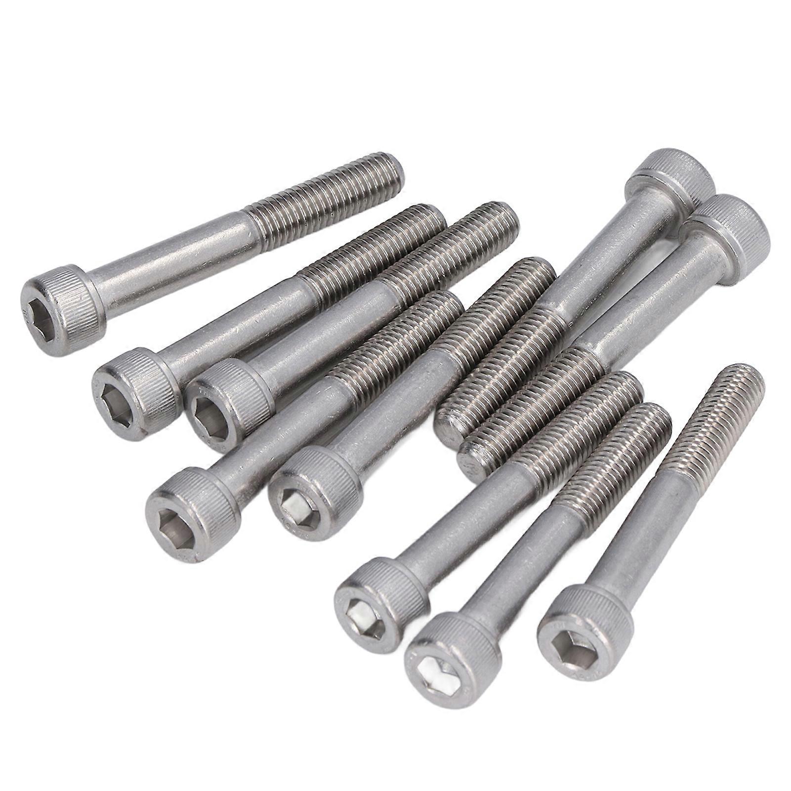 10Pcs Cylindrical Head Caps Bolts A2?70 Stainless Steel Hex Socket Bolts for Industrial Machinery M10M10x70