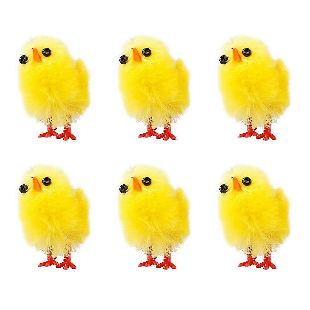 6Pcs Creative Easter Plastic Chick Shape Desktop Office Housewarming Decorations