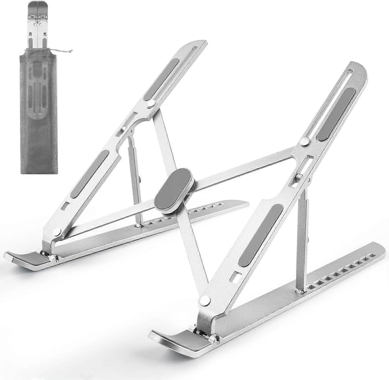 Laptop Stand for Desk Adjustable, Folding Tablet Stand Aluminum Portable Laptop Riser for Desk, Foldable Computer Stand Laptop Holder for Notebook PC 