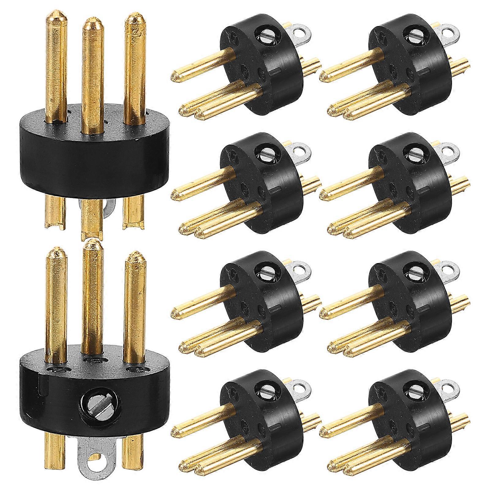 10pcs Connectors Audio Conversion Head Plug 3-pin Plugs for Microphone