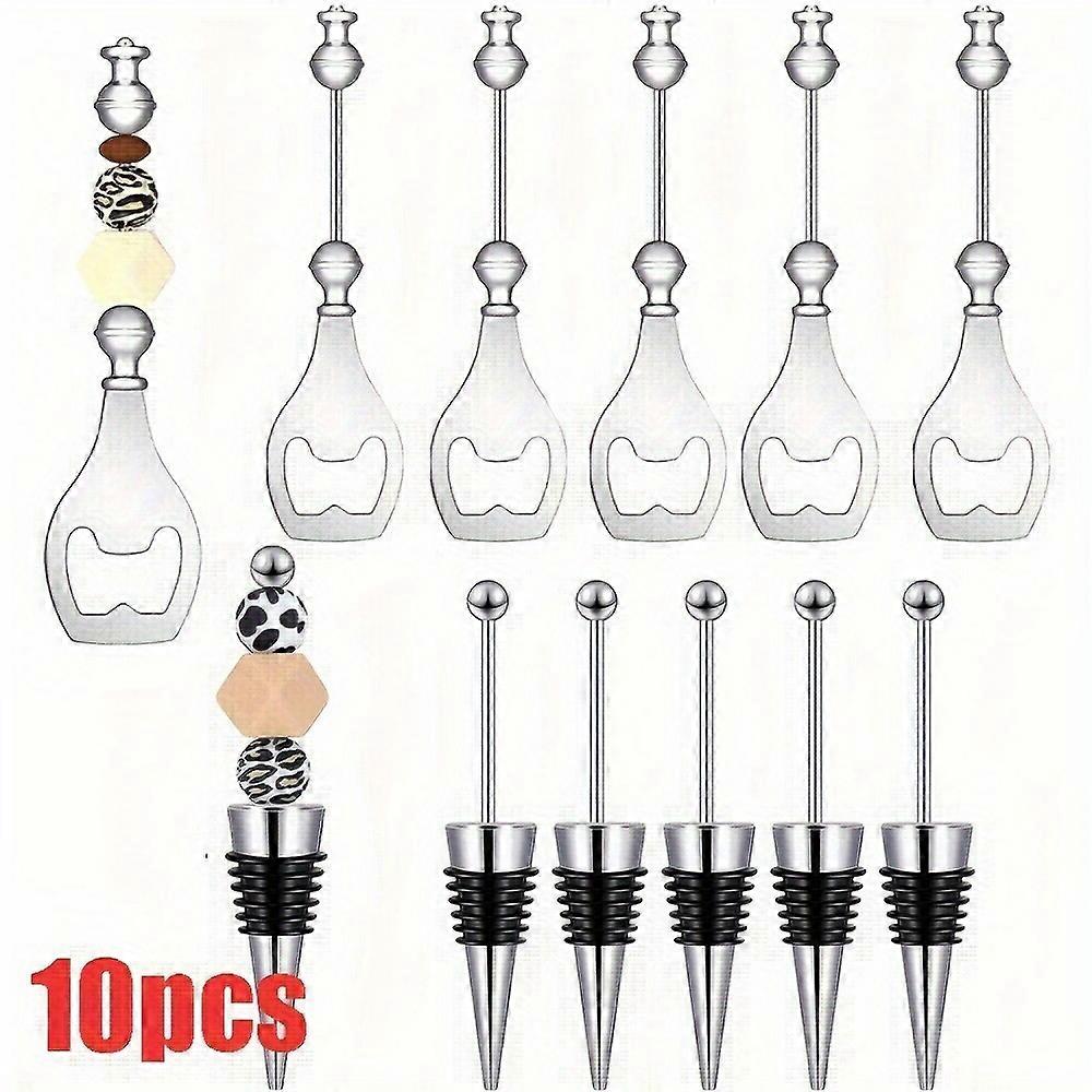 10/20Pcs Beaded Wine Bottle Stoppers - Handcrafted with Beads, Long-Lasting Reusable Design, Efficient Bottle Opener, Airtight Wine Stoppers, Exquisit