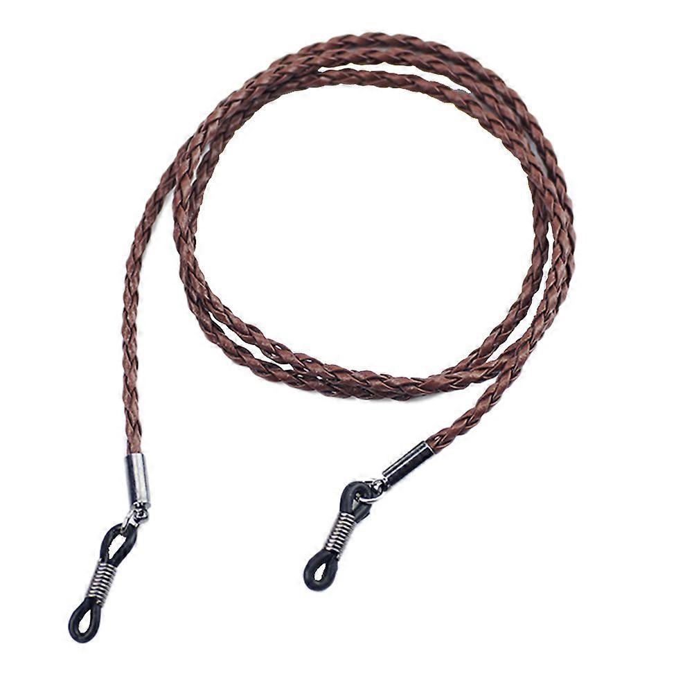 Óculos Suporte Alça Cordão Couro Óculos String Titular Corrente Colar Óculos Cordão Cordão Retentor de Óculos para Homens Mulheres Crianças (Marrom)