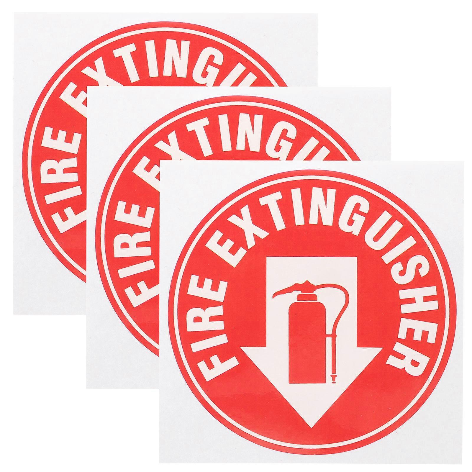 3 pcs Rond Extincteur Signe Adhésif Extincteur Autocollant Sécurité Extincteur Autocollant
