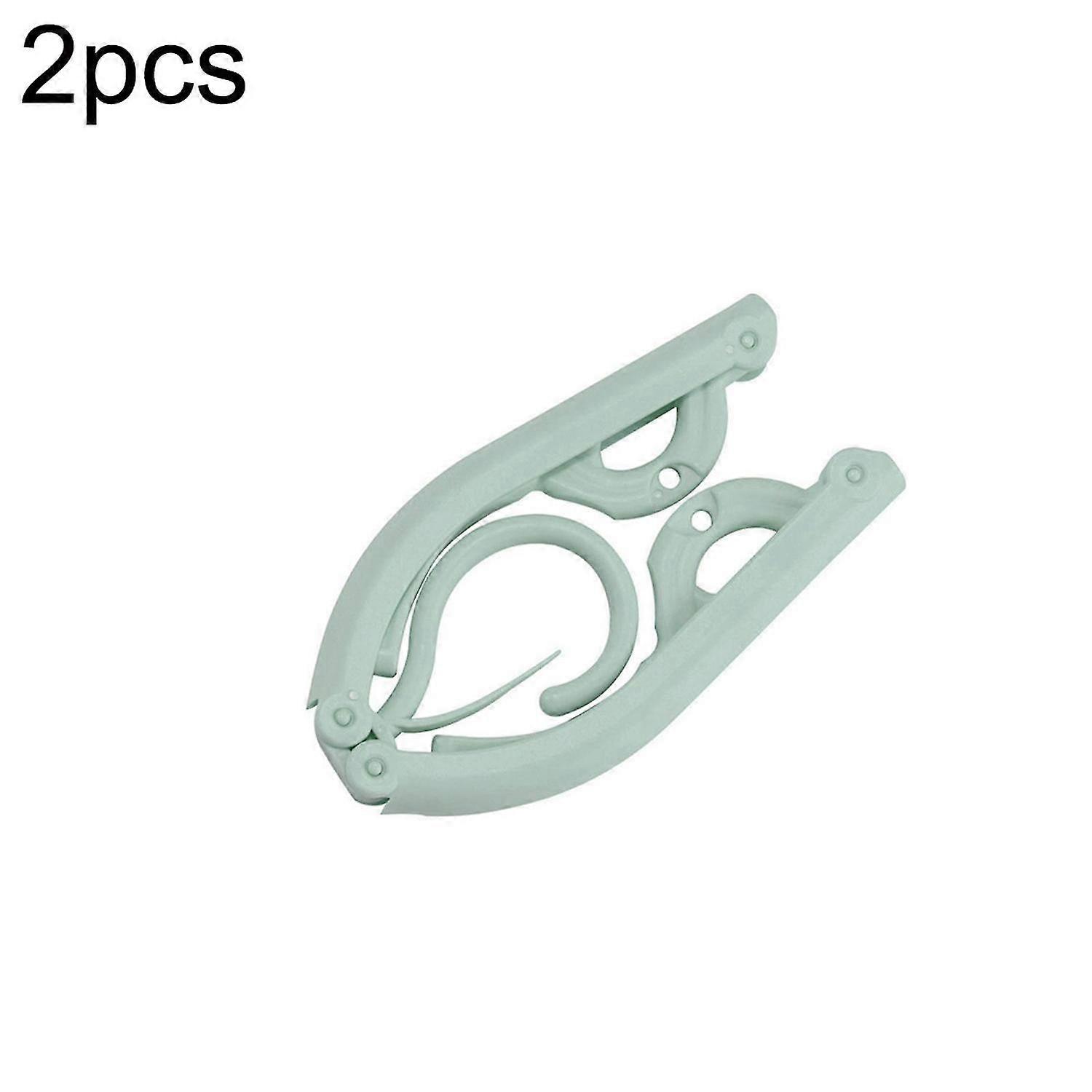 2 pcs Foldable Travel Clothes Storage Hanger Closet Drying Rack (Blue)