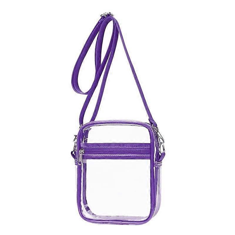 Clear Bag Stadium Approved, Clear Purse with Adjustable Shoulder Strap for Sports Outdoor,Purple