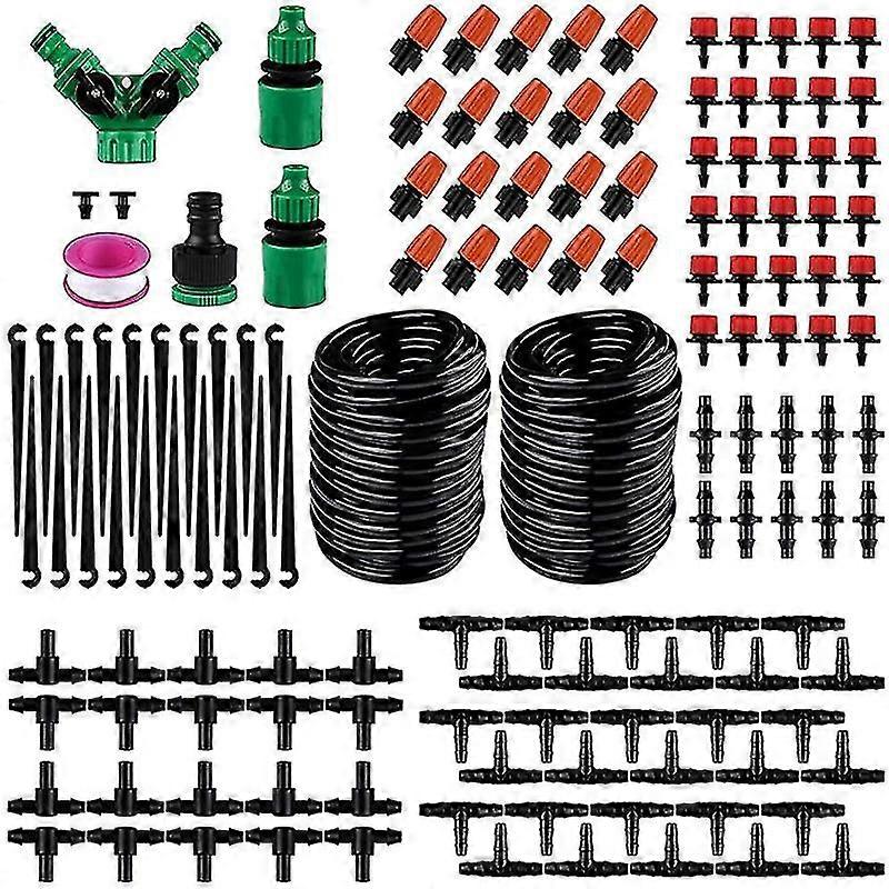 Barsinfi Garden Irrigation System. 20m/65ft Micro Drip Irrigation Kit Automatic Adjustable Watering