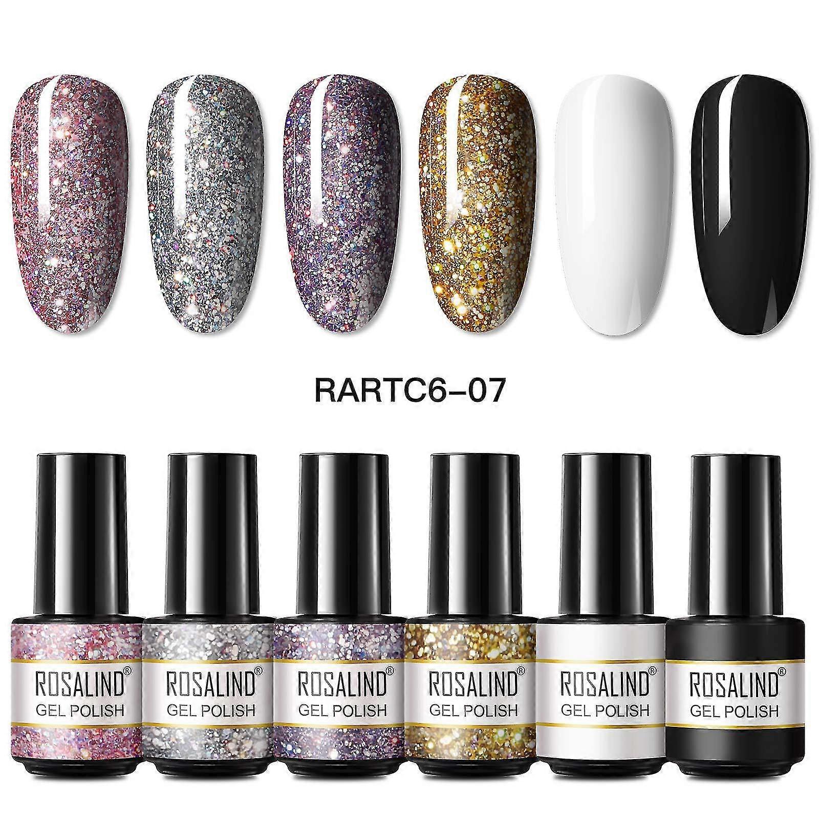 solid colour nail polish 6 bottle set