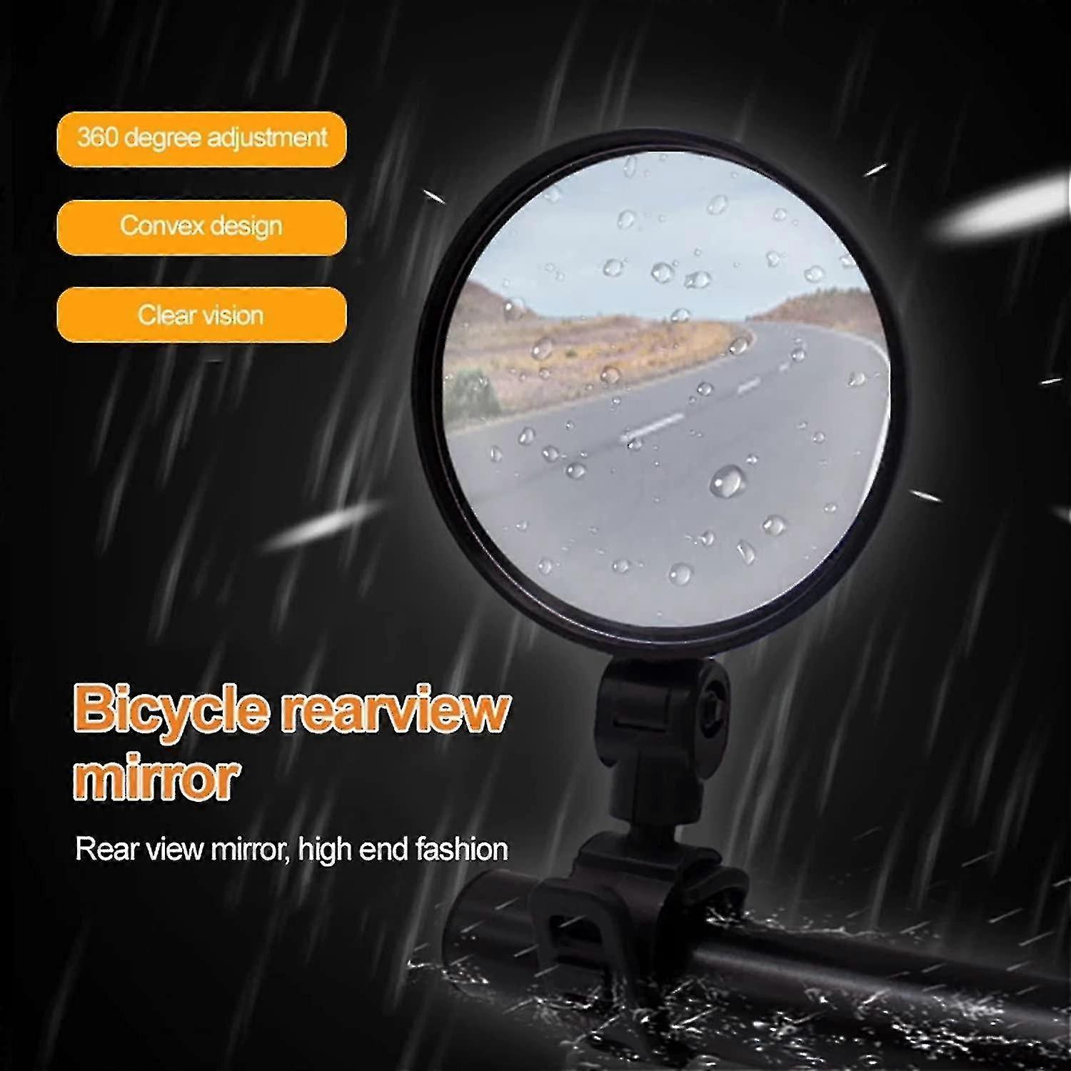 2 Pcs Bicycle Rearview Mirror, Bicycle Rearview Mirror - 360 Adjustable - Universal Shockproof Wide