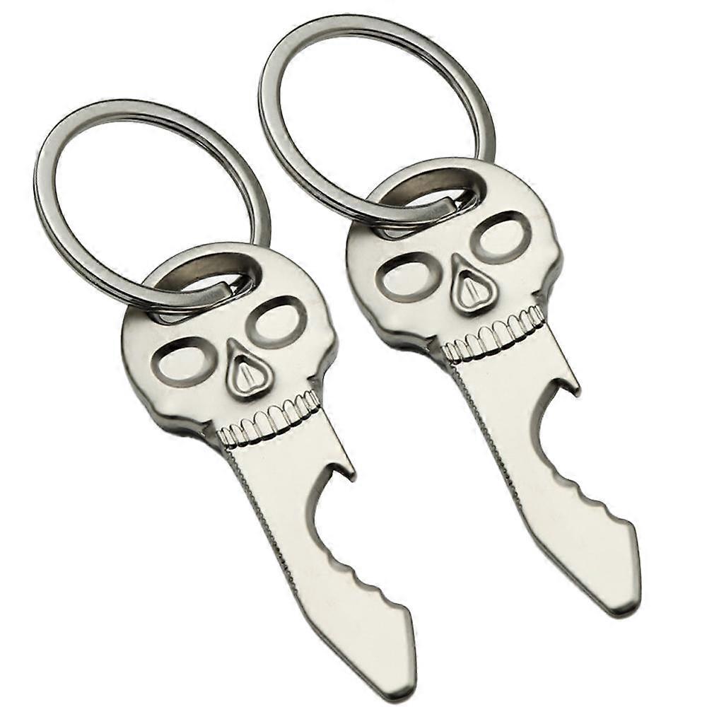 Bottle-opener Skull-head charm Keyring Multi-function Bottle Opener Keychain Universal Everyday Carry Pocket