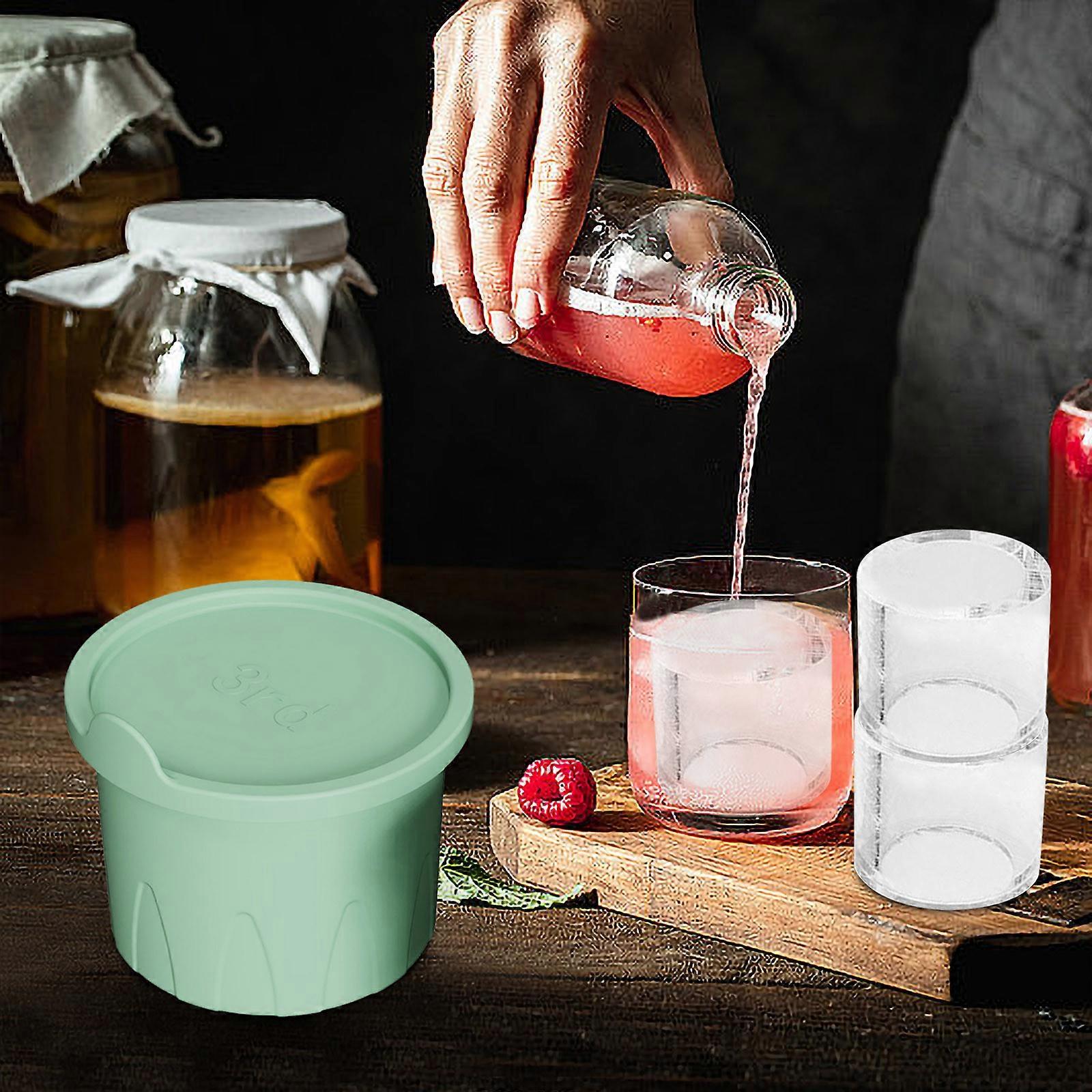 2024 Easy Release Ice Tray With Lid For 20-40 Cups 3 Hollow Cylinder Ice Molds For Mugs Reusable Large Ice Tray Suitable For 20oz-40oz
