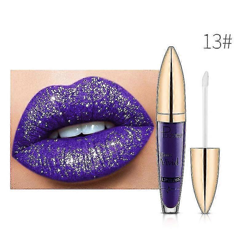 Matte Pearlescent Lip Gloss Non-stick Cup Diamond Lipstick 13#