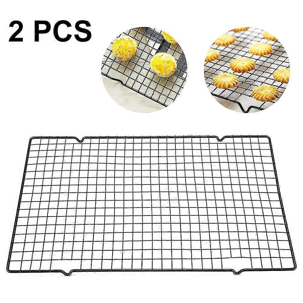 2pcs Carbon Steel Plain Weave Barbecue Net Kitchen Appliances Household Non-stick Baking Rack Baking Grilling Cooling Healthy And Durable, Rustproof A