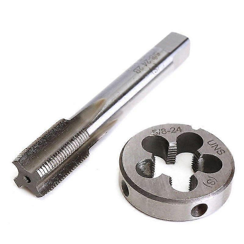 1/2-28 Maschio filettato manuale + Stampo rotondo Utensile di maschiatura a destra. (argento)(2 pezzi) Felice H