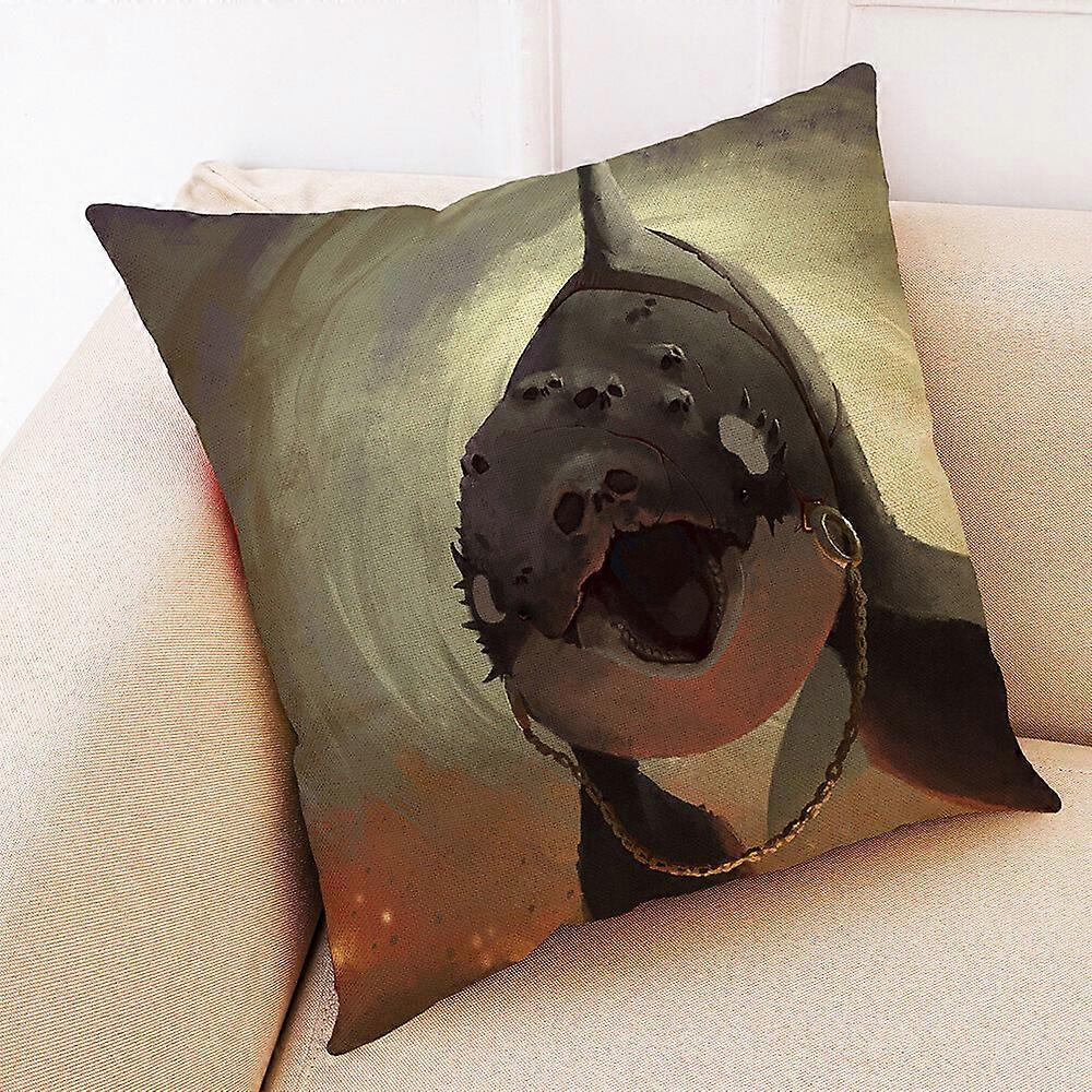Capa de Almofada de Linho de Algodão com Estampa de Baleia Capa de Almofada Design de Decoração de Casa 1970jpjcjh