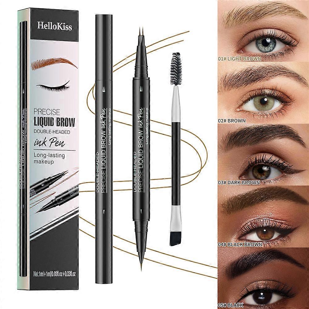 Liquid Eyebrow Pen,Microblading Eyebrow Pencil,Double Head Liquid