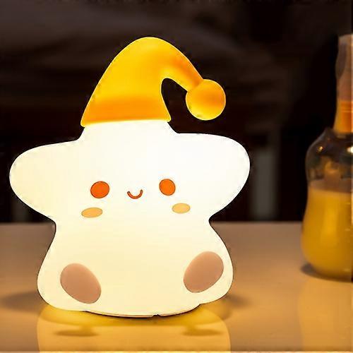Silicone Star Colorful Bedside Night Light, Touch Sensor