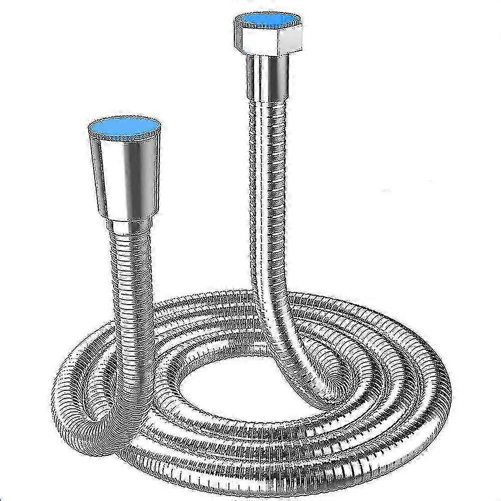 خرطوم دش 5 أمتار طويل جدا خراطيم رأس دش من الفولاذ المقاوم للصدأ ، مع موصل نحاسي صلب ، عالمي ، مضاد للانفجار ، تشطيب كروم. (500 سم) - جيد