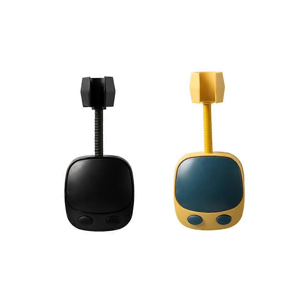 2 Pieces self-adhesive shower bracket with hooks No hole punch universal shower bracket (black+yellow) PXCL