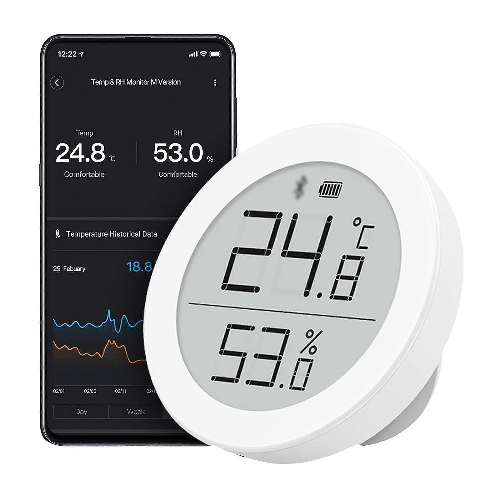 Matter Smart Home Temperature Humidity Monitor E-ink Display Sensor BT Compatible Apple / Mi Home APP Remote Access and Automation Air Conditioner Hum