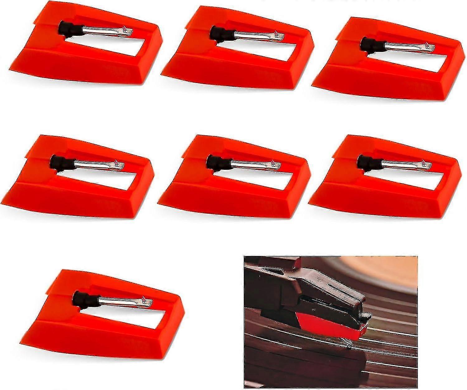 7pcs Record Player Needle - Replacement Needles For Vinyl Record Players (red)