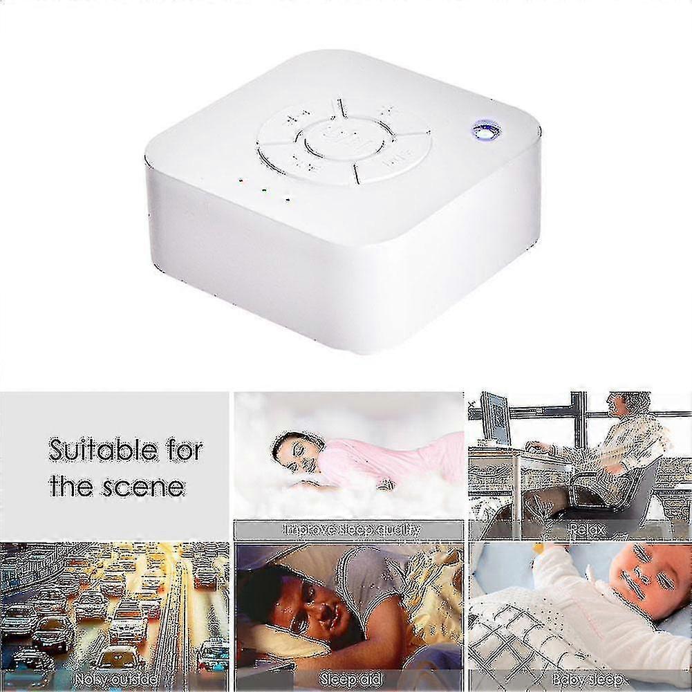 White Noise Machine Usb Rechargeable Timed Shutdown Sleep Sound Machine For Sleeping & Relaxation