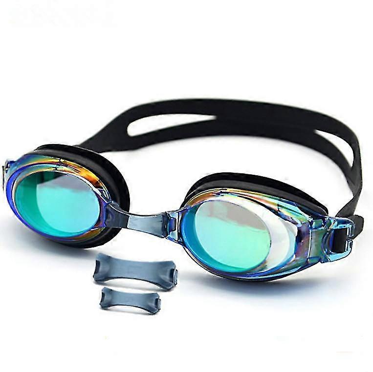 Professional racing swimming goggles adult children and adolescents training swimming goggles integrated nose bridge high-definition waterproof mirror