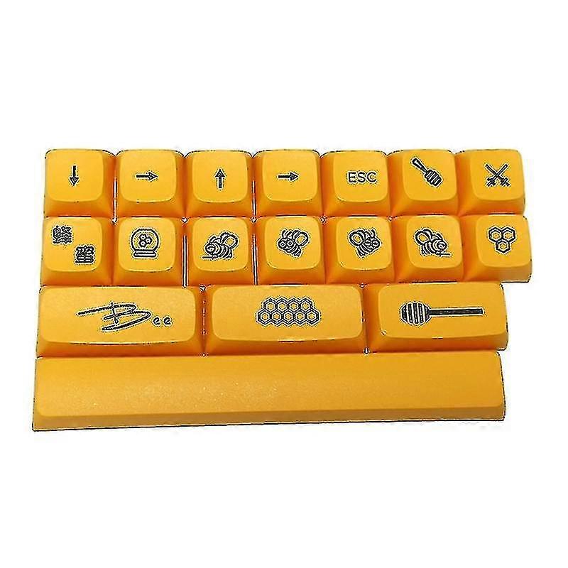 18pcs Pbt Dye Sublimation Keycap Honey Milk Key Cover For Mechanical Keyboard