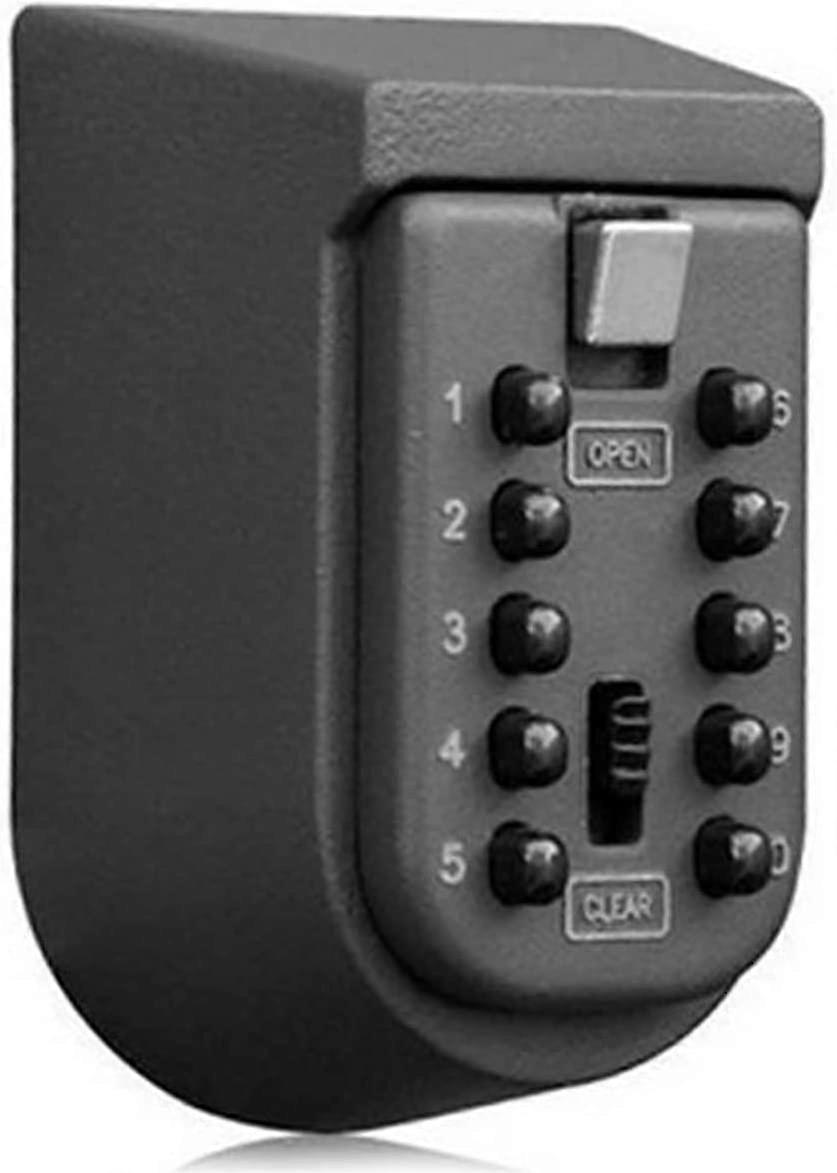 Key Lock Box For Outside Wall Mount, Waterproof Spare Key Storage Box, 10-digits Combination Lockbox Push Button Key Keeper Box For Home Indoor & Outd