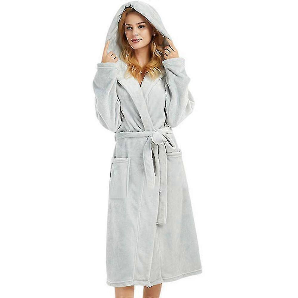 المرأة مقنع ثوب خلع الملابس الشتاء الصوف تصطف رقيق رداء الحمام حزام Loungewear