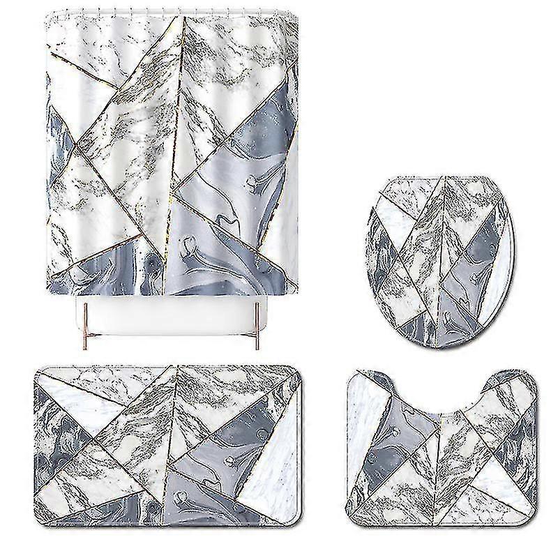 Mng Geometric Texture Bathroom Mat