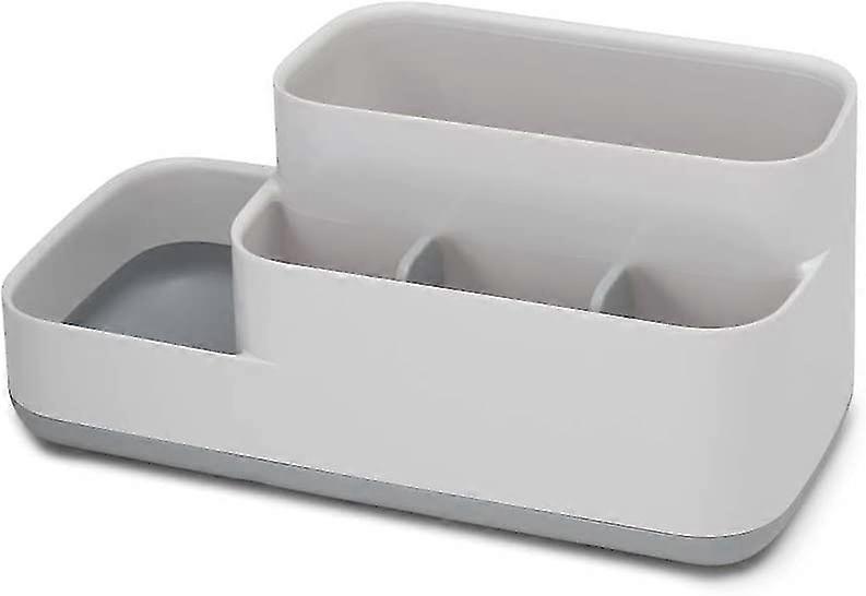 Plastic Detachable Cosmetic Desktop Storage Box (grey White) (1pcs)