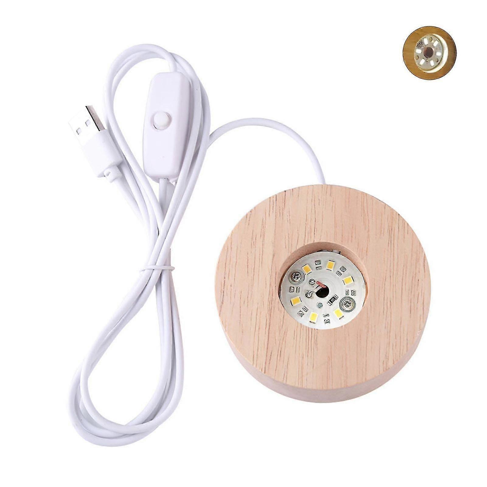 Figure Display Stand Minimalistic Wide Application 3 Colors Usb Port 1.2w Illumination Oak Diy Wood Lamp Base Night Supply Kaesi Ty