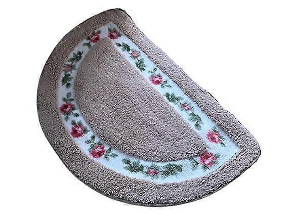 Semi Circle Soft Non Slip Rose Flower Bath Mat