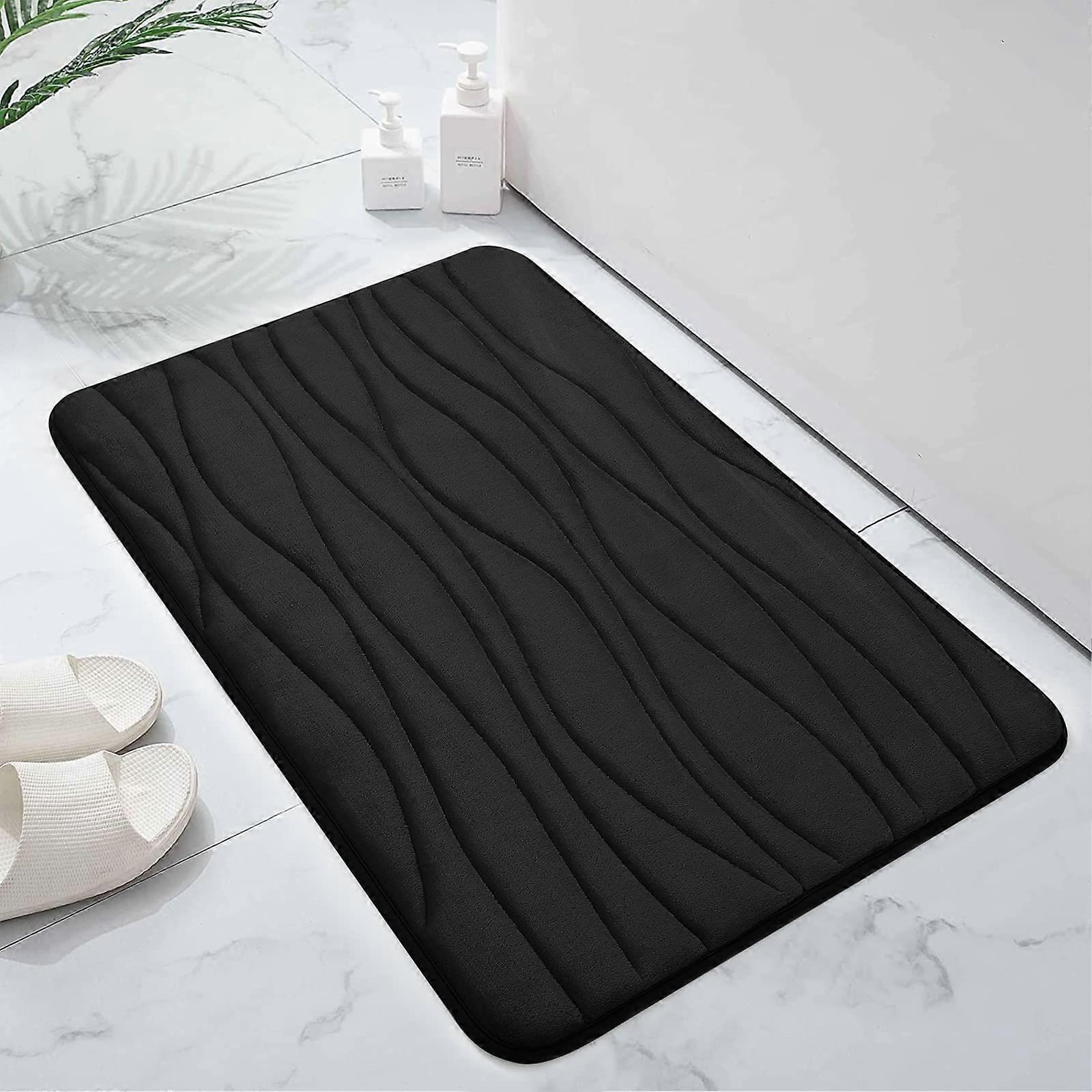 Memory Foam Bath Mat, Extra Soft Non-Slip,40 x 60 cm,Black