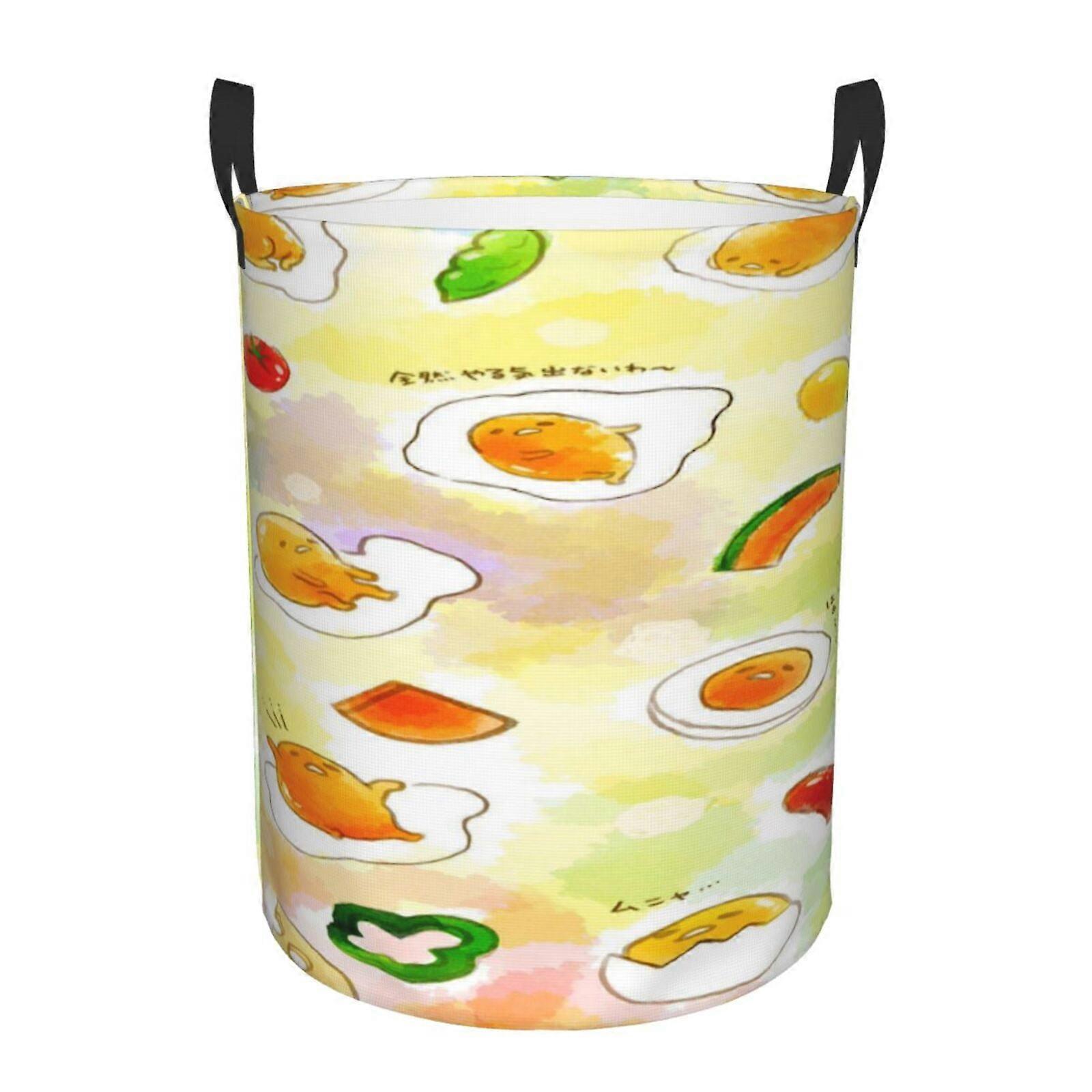 Gudetama 3d Graphic Flame Laundry Basket Fire Flame Clothes Hamper Storage With Handle-SYS29266