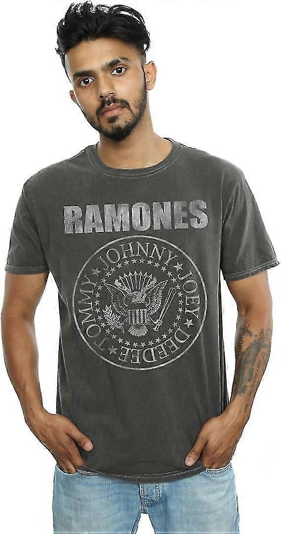 Ramones Men's Distressed Presidential Seal Washed T-Shirt Artisanat robuste