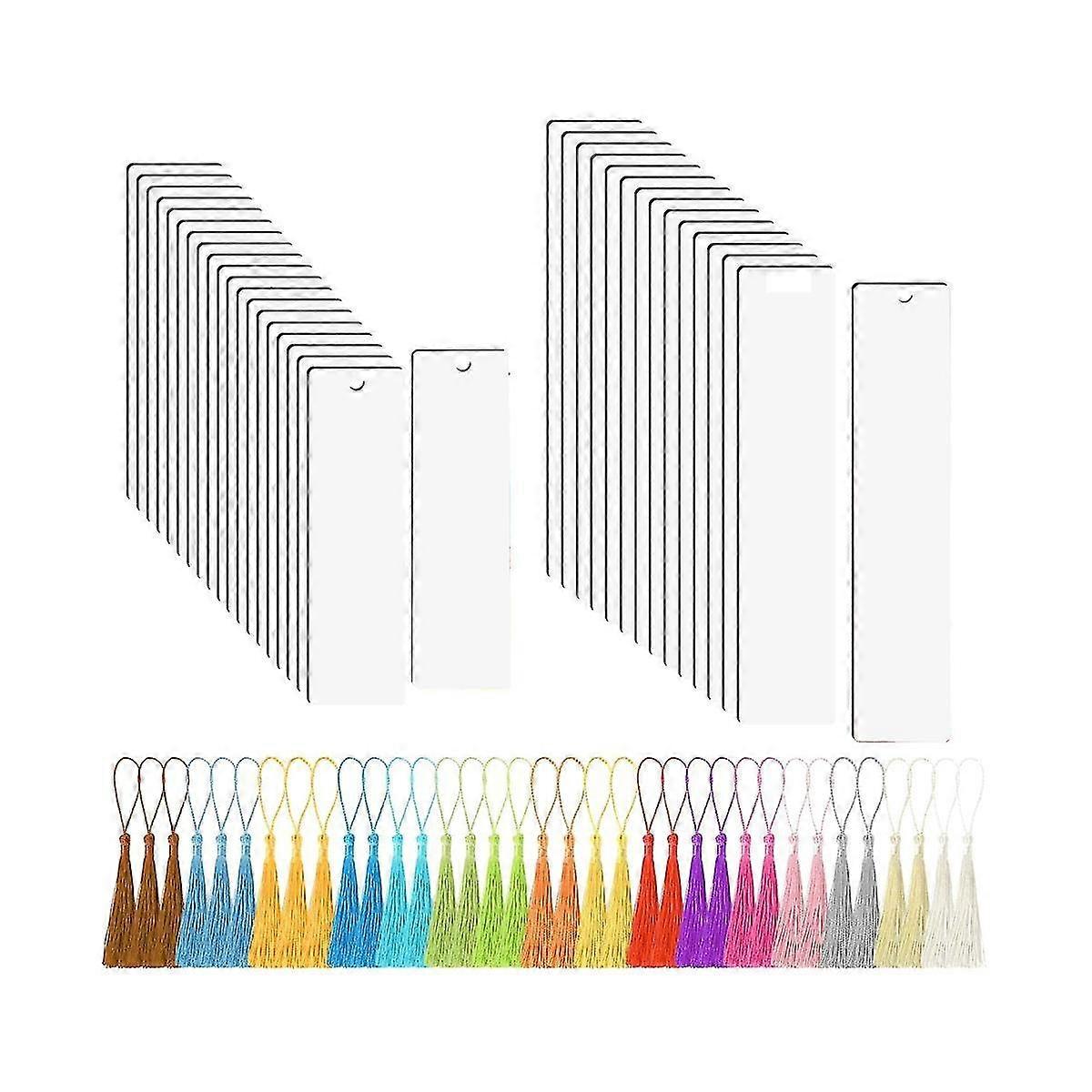 35pcs Sublimation Bookmark Blank Heat Transfer Mdf Bookmarks Diy Bookmarks With Hole And Colorful T G