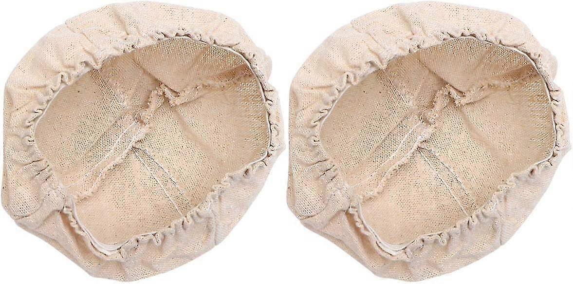 Lot Of 2 Baskets Fabric Bread - Round - For Bakery - 13 X 6 Cm